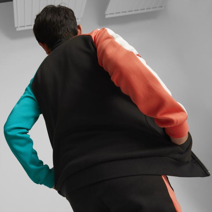 Puma Canada Veste De Survêtement Enfant Iconique T7 Noir-deep Aqua