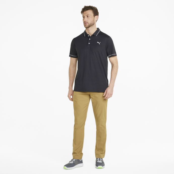 Polo De Golf Puma Canada Cloudspun Monarch Noir Chiné à Taille Haute Pour Hommes
