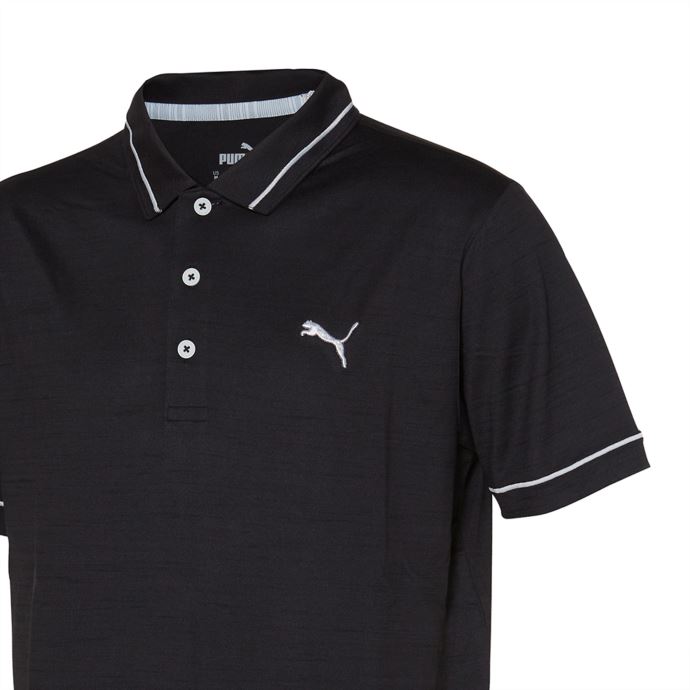 Polo De Golf Puma Canada Noir Chiné à Taille Haute Cloudspun Monarch Pour Hommes

