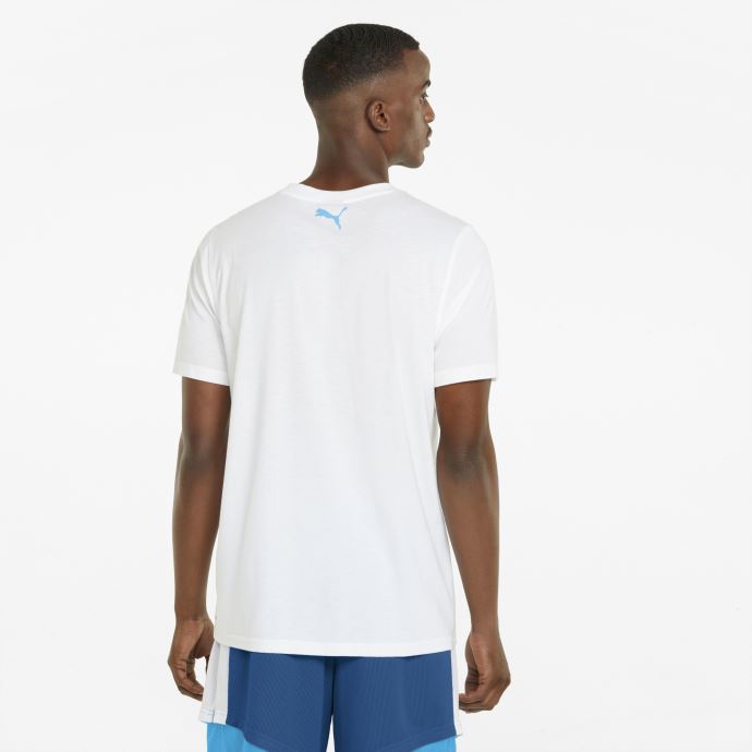 T-shirt De Basket-ball Pour Hommes All Tournament Puma Canada Blanc-bleu Voile