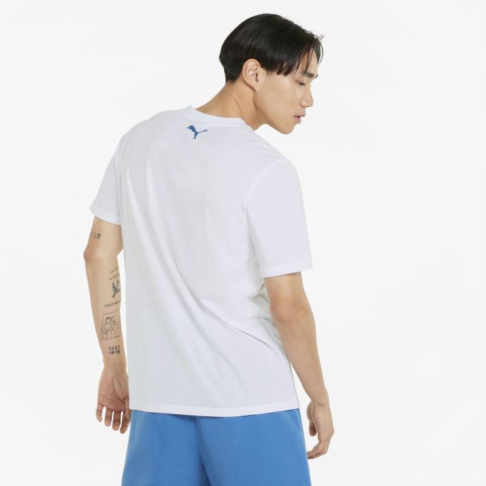 T-shirt De Basketball Puma Canada Blanc-vallarta Bleu Pour Hommes