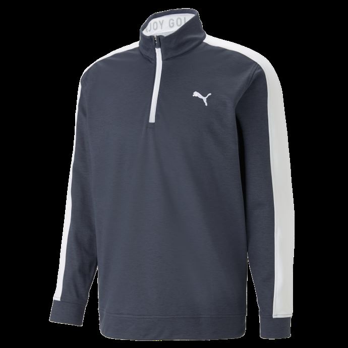 Chandail De Golf à Quart De Zip Cloudspun T7 Pour Hommes Puma Canada Blazer Bleu Marine-blanc Brillant