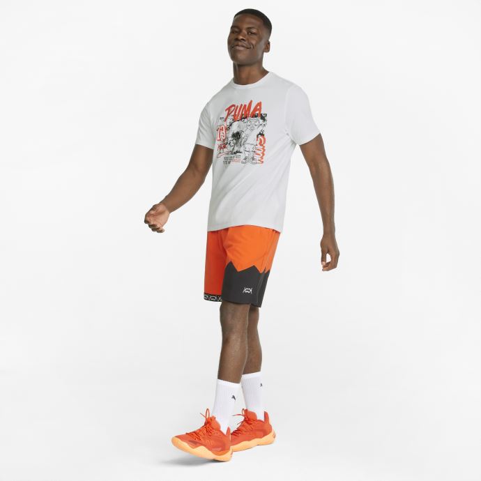 T-shirt De Basketball Dylan à Manches Courtes Pour Hommes Blanc-noir Puma Canada
