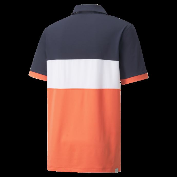 Polo De Golf Bleu Marine Blazer-hot Coral Puma Canada Cloudspun Pour Homme