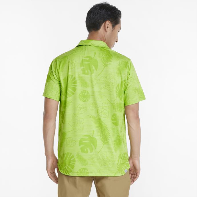 Greeny Heather Puma Canada Cloudspun Leaves 'n Flowers Polo De Golf Pour Hommes