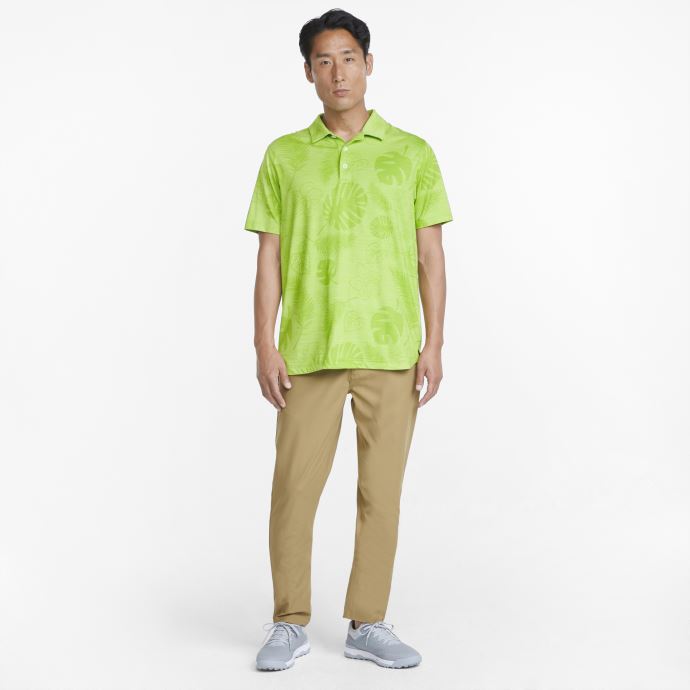 Greeny Heather Puma Canada Cloudspun Leaves 'n Flowers Polo De Golf Pour Hommes
