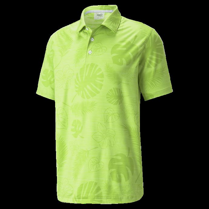 Greeny Heather Puma Canada Cloudspun Leaves 'n Flowers Polo De Golf Pour Hommes
