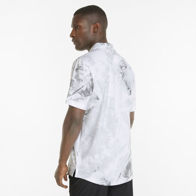Polo De Golf Puma Canada Mattr Palm Pour Homme Blanc Brillant-ombre Silencieuse