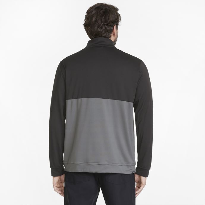 Pull De Golf Puma Canada Black-quiet Shade Gamer Colourblock Quarter-zip Pour Hommes
