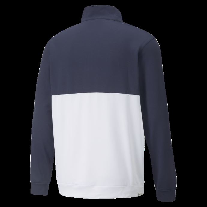 Pull De Golf Puma Canada Gamer Colorblock Quarter-zip Bleu Marine-blanc Vif Pour Homme
