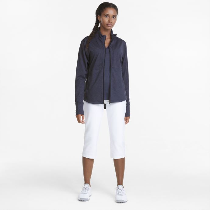 Veste De Golf Puma Canada Cloudspun Daybreak Femme Bleu Marine Blazer Chiné
