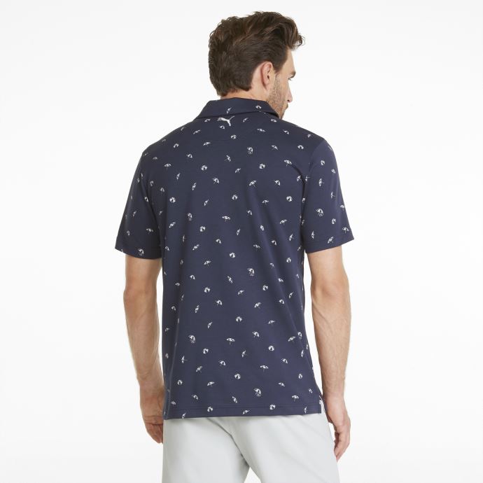 Puma Canada Ap Dancing Parapluies Polo De Golf Pour Hommes Marine Blazer-gris Mirage