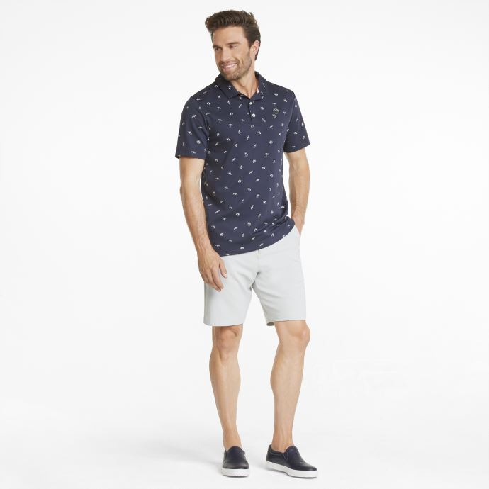 Puma Canada Ap Dancing Parapluies Polo De Golf Pour Hommes Marine Blazer-gris Mirage
