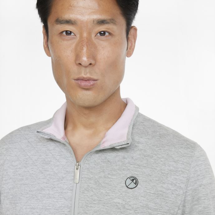 Puma Canada Ap Cloudspun Castle Chandail De Golf à Quart De Zip Pour Hommes Gris Mirage Chiné
