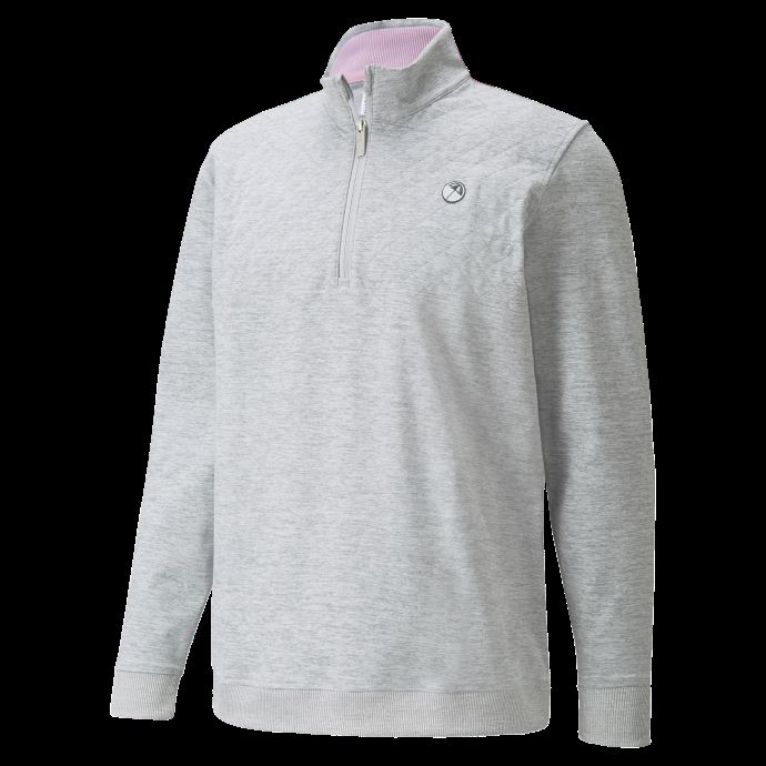 Puma Canada Ap Cloudspun Castle Chandail De Golf à Quart De Zip Pour Hommes Gris Mirage Chiné

