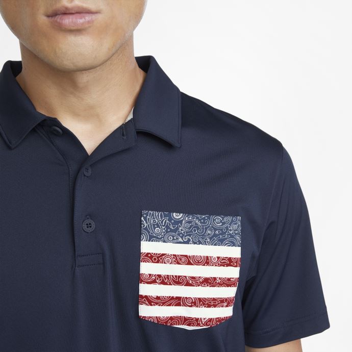 Puma Canada X Volition Paisley Pocket Polo De Golf Pour Homme Marine Blazer-ski Patrouille
