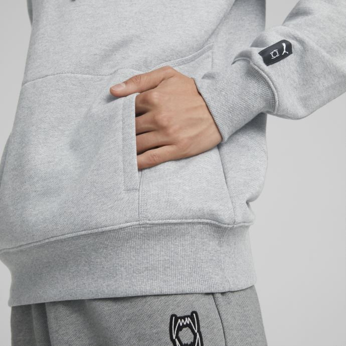 Pivot Emb Basketball Hoodie Hommes Puma Canada Gris Clair Chiné
