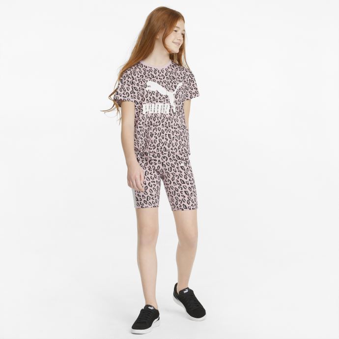 Puma Canada Craie Rose-aop T-shirt Jeunesse Noué Imprimé Rugissement D'été
