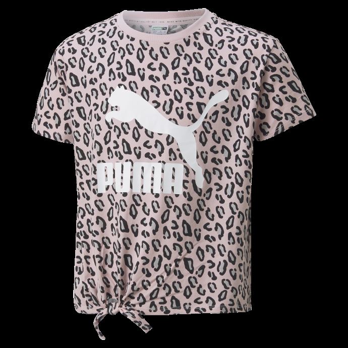 Puma Canada Craie Rose-aop T-shirt Jeunesse Noué Imprimé Rugissement D'été
