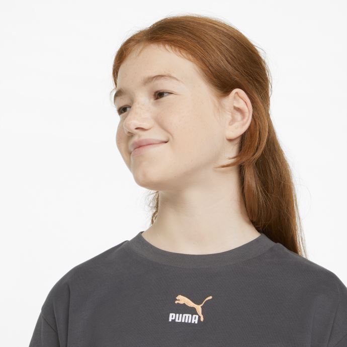 Puma Canada Grl Recadrée Jeunesse Tee Asphalte
