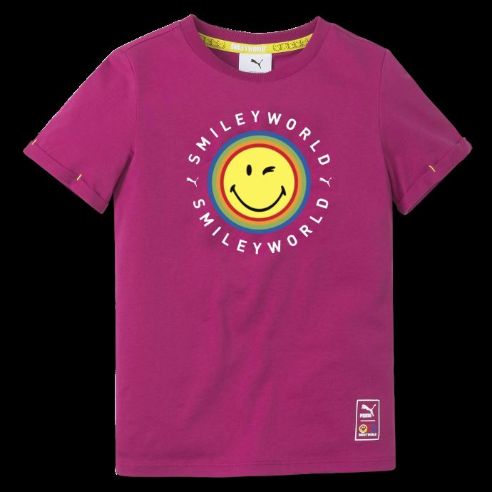 Puma Canada X Smileyworld T-shirt Pour Enfant Festival Fuchsia
