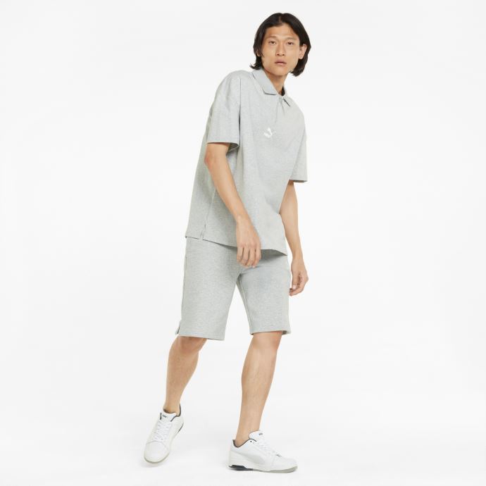 Puma Canada Classics Boxy Zip Polo Homme Gris Clair Chiné