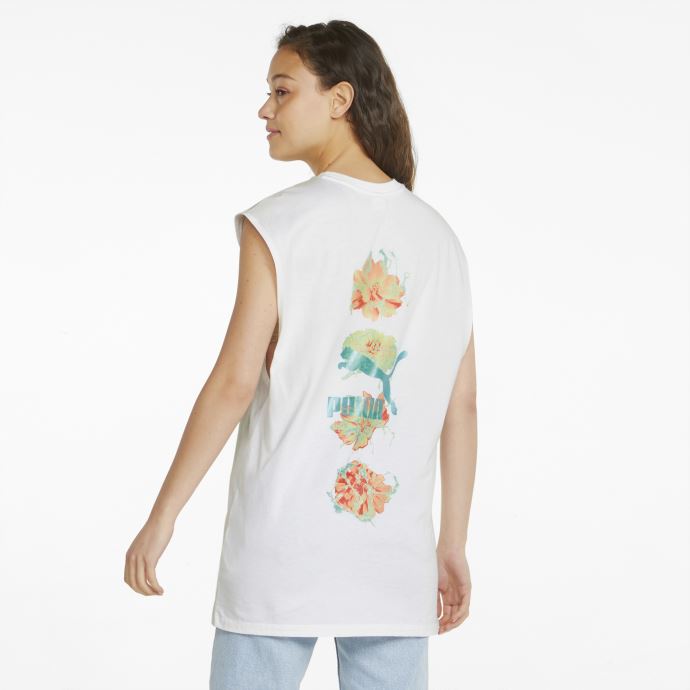 Débardeur Surdimensionné à Fleurs Cachées Pour Femmes Blanc Puma Canada