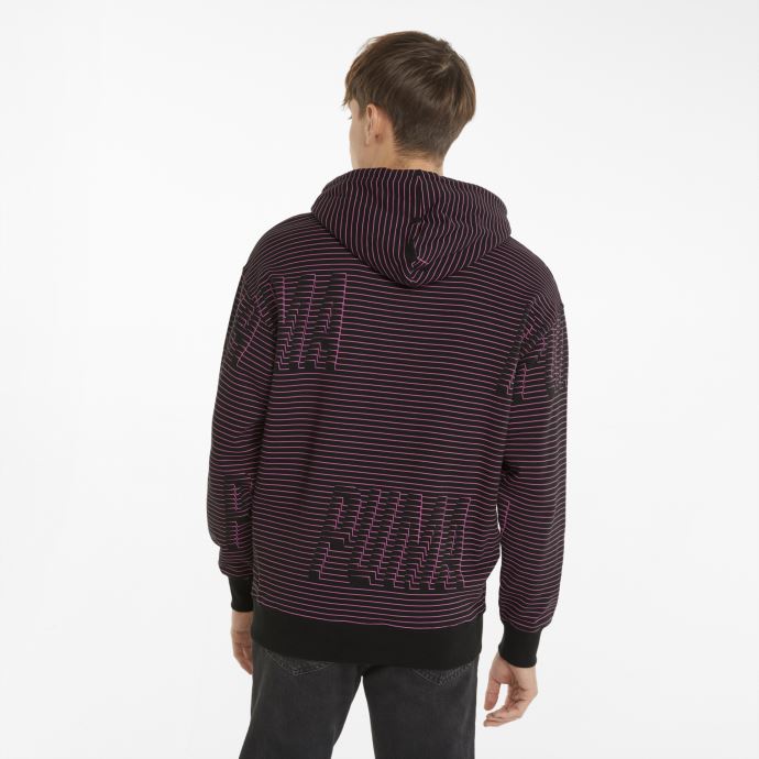 Sportswear By Puma Canada Sweat à Capuche Imprimé Homme Noir-opera Mauve