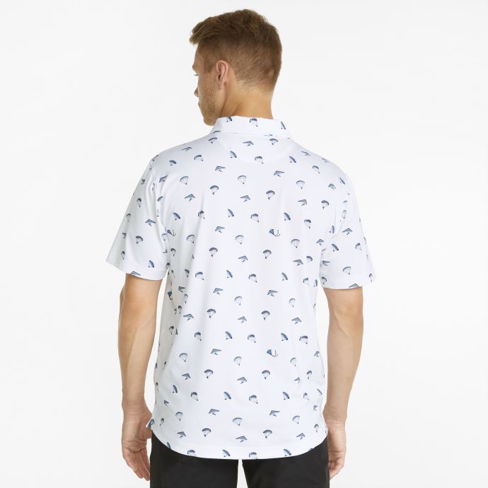 Polo De Golf Mattr Hangtime Blanc Brillant Et Bleu Ange Puma Canada