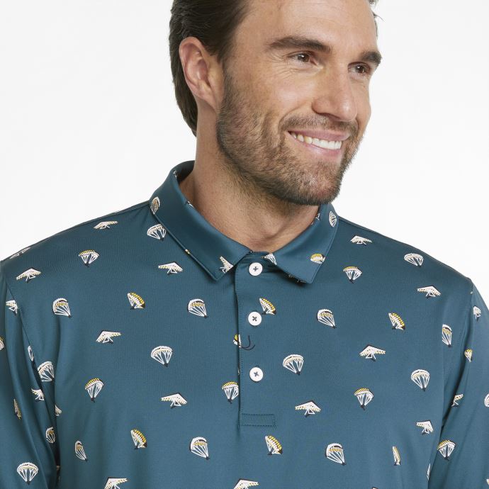 Mattr Hangtime Polo De Golf Pour Homme Puma Canada Bleu Corail-maïs
