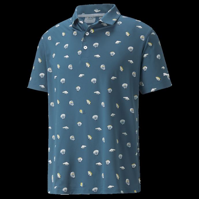 Mattr Hangtime Polo De Golf Pour Homme Puma Canada Bleu Corail-maïs
