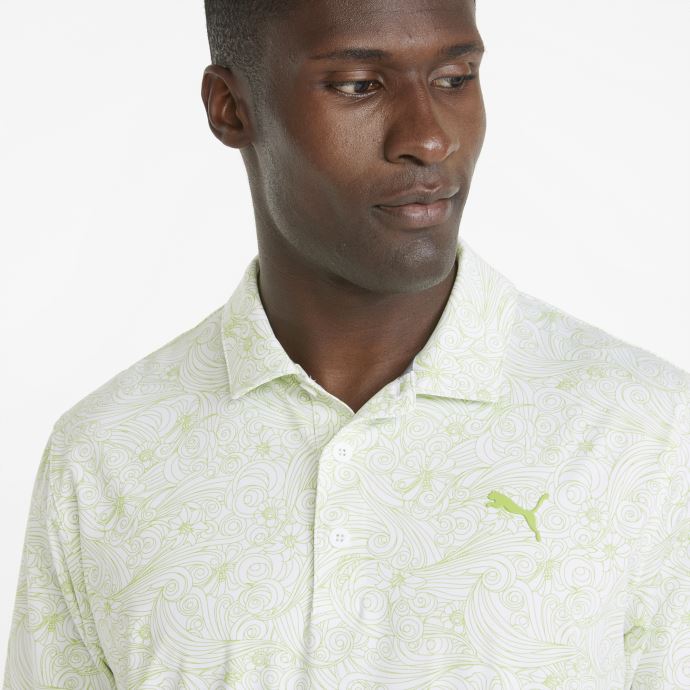 Polo De Golf Mattr Gust O'wind Pour Homme Blanc Brillant-greenery Puma Canada
