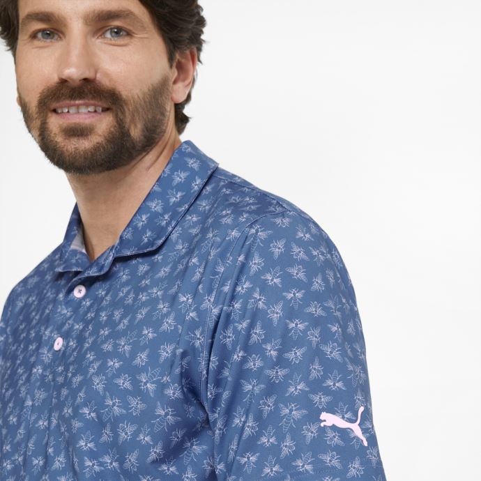 Polo De Golf Puma Canada Bright Cobalt-bright White Mattr Pollination Pour Homme
