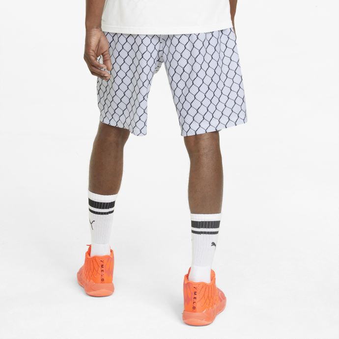 Short De Basket-ball D'entraînement Imprimé En Maille Pour Hommes Puma Canada Blanc