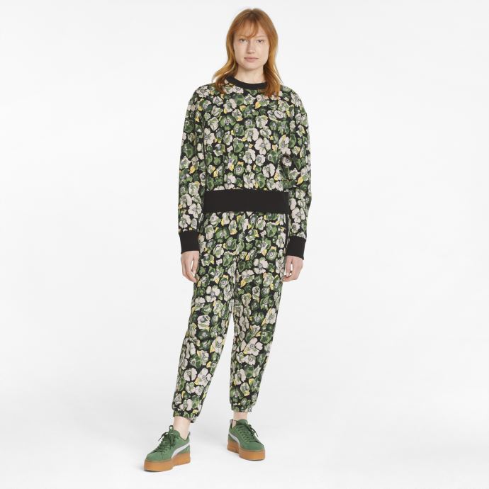 Pull Puma Canada X Liberty Imprimé Ras Du Cou Femme Black-flower Aop
