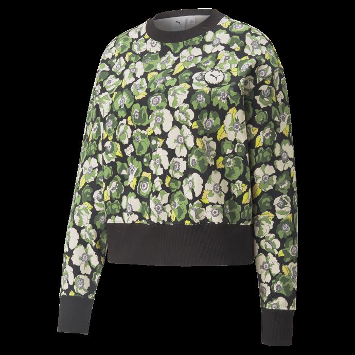 Pull Puma Canada X Liberty Imprimé Ras Du Cou Femme Black-flower Aop

