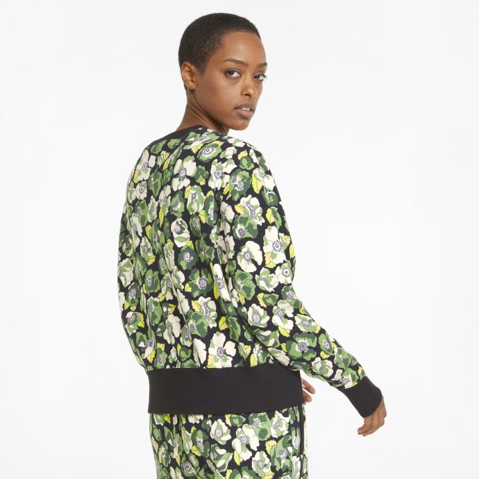 Pull Femme Col Rond Imprimé Puma Canada X Liberty Aop Fleur Noire