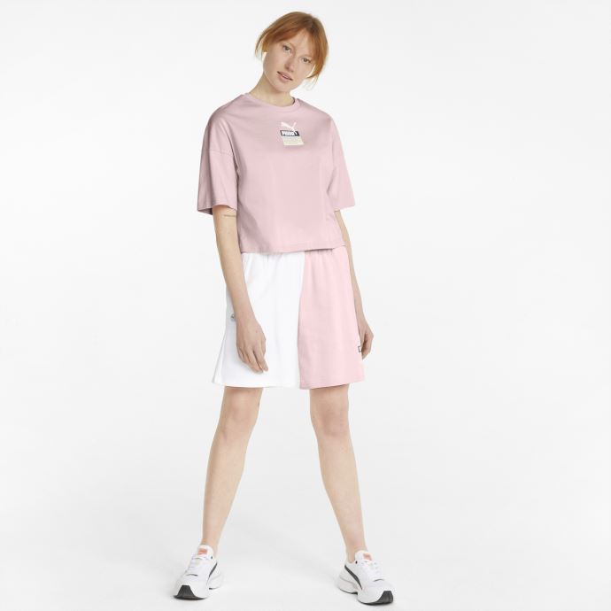 Puma Canada Craie Rose Marque Amour Surdimensionné T-shirt Pour Femmes
