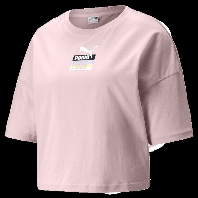 Puma Canada Craie Rose Marque Amour Surdimensionné T-shirt Pour Femmes

