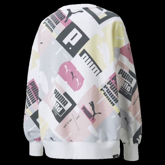 Sweat Oversize à Col Ras Du Cou Brand Love Blanc Et Rose Pour Femmes Puma Canada
