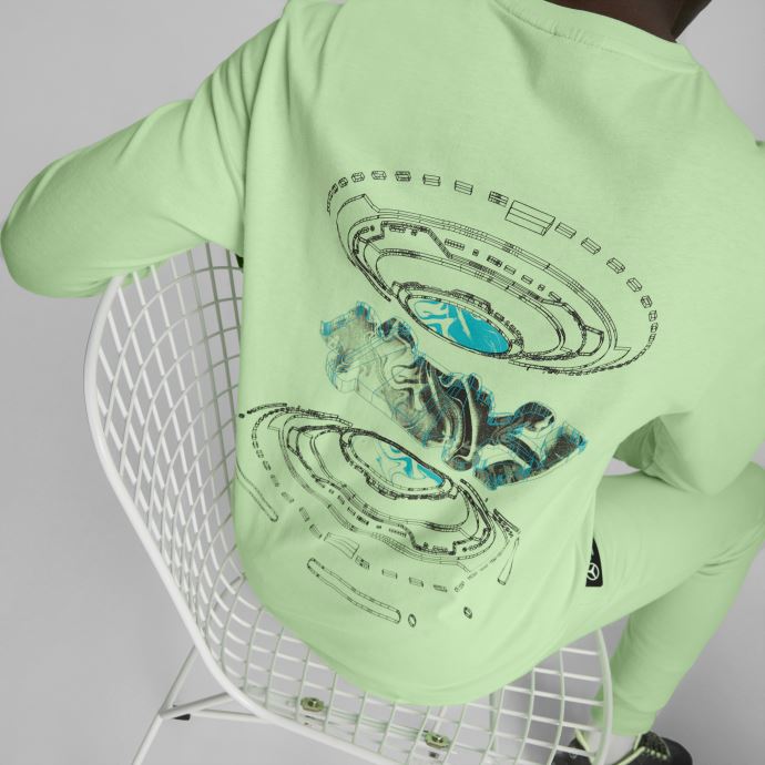 Mercedes-amg Petronas Motorsport F1 T-shirt Graphique à Manches Longues Pour Hommes Puma Canada Vert Paradis
