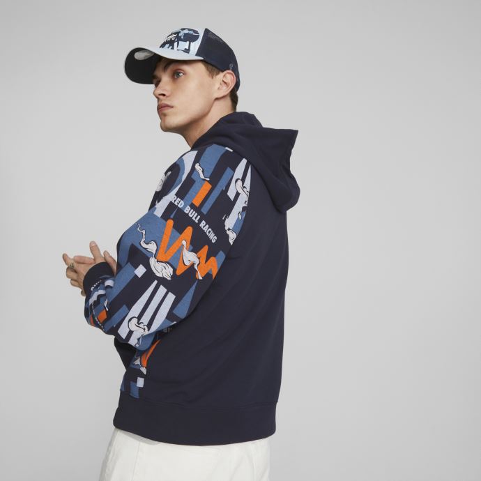 Puma Canada Night Sky Red Bull Racing Sweat à Capuche Imprimé Hommes
