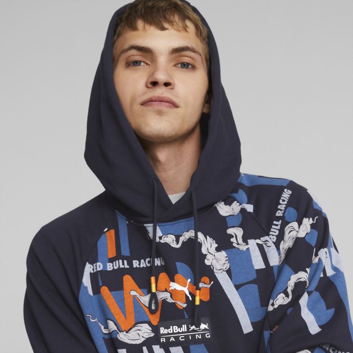 Puma Canada Night Sky Red Bull Racing Sweat à Capuche Imprimé Hommes

