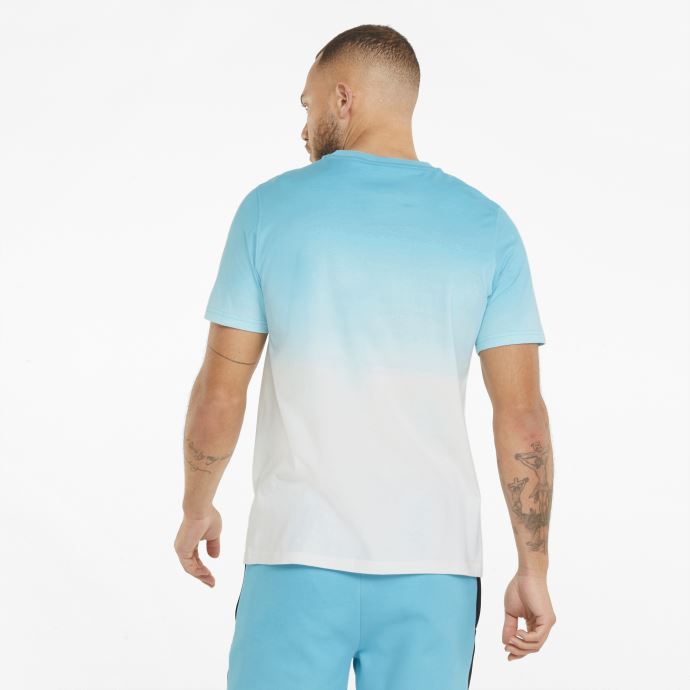 T-shirt De Basketball Puma Canada Melo Fade Atoll Bleu Pour Hommes