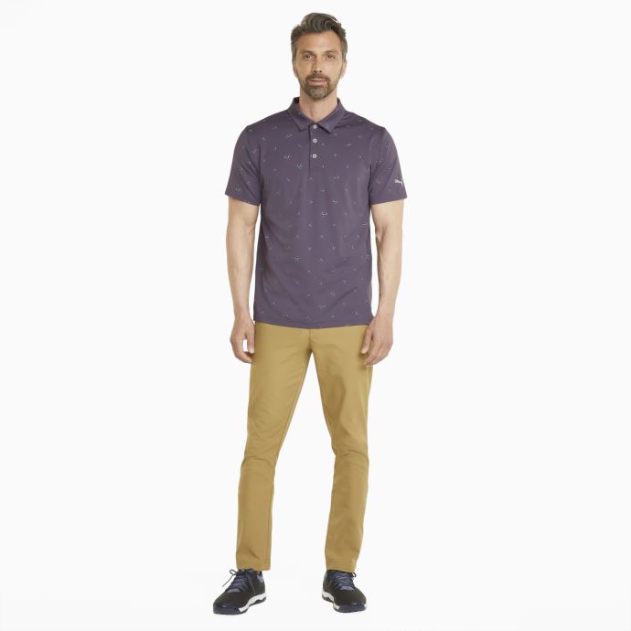 Polo De Golf Mattr Feuillage Hommes Violet Anthracite-poussier Aqua Puma Canada
