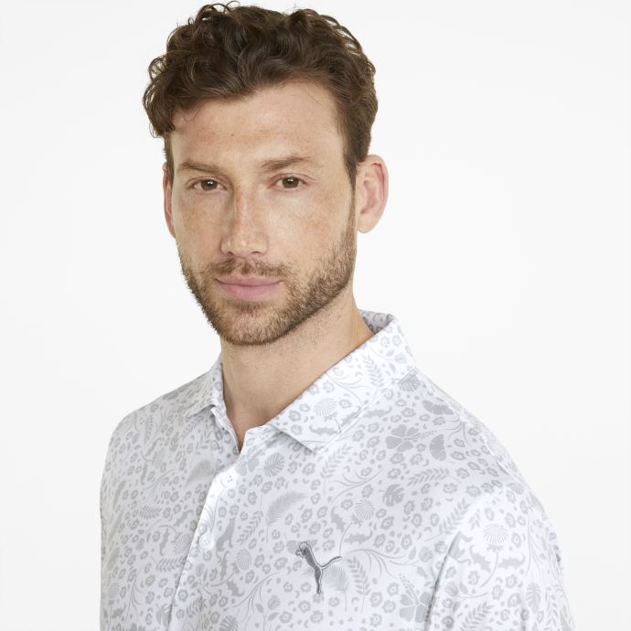 Cloudspun Petal Golf Polo Shirt Hommes Puma Canada Bright White-High Rise
