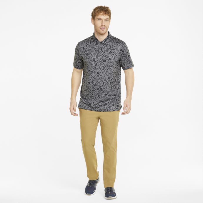 Cloudspun Petal Golf Polo Shirt Hommes Quiet Shade-Black Puma Canada
