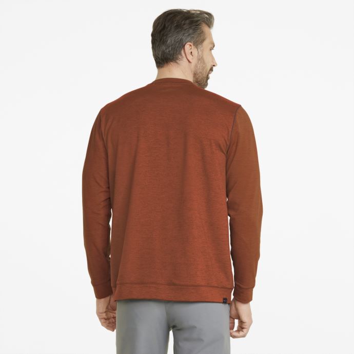 Puma Canada Warm Châtaigne-marine Blazer Cloudspun Colourblock Ras Du Cou Golf Sweat Hommes