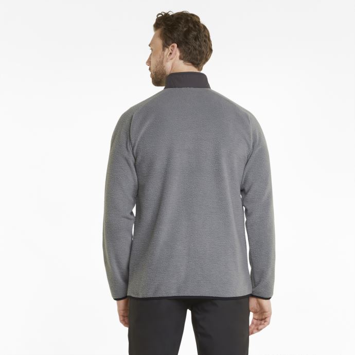 Puma Canada Quiet Shade-Black Sherpa Sweat-shirt De Golf à Quart De Zip Pour Hommes