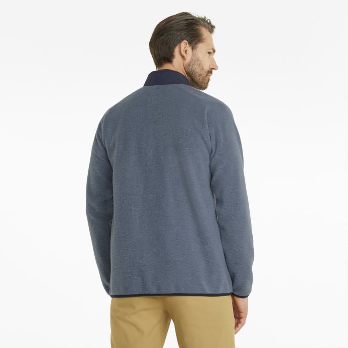 Puma Canada Sherpa Quart-zip Golf Sweat Hommes Soirée Sky-marine Blazer